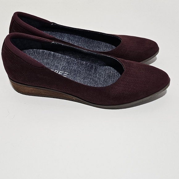 Dr. Scholl's Wedge Slip On Size 7 1/2 Burgundy Wine memory foam - Picture 2 of 9